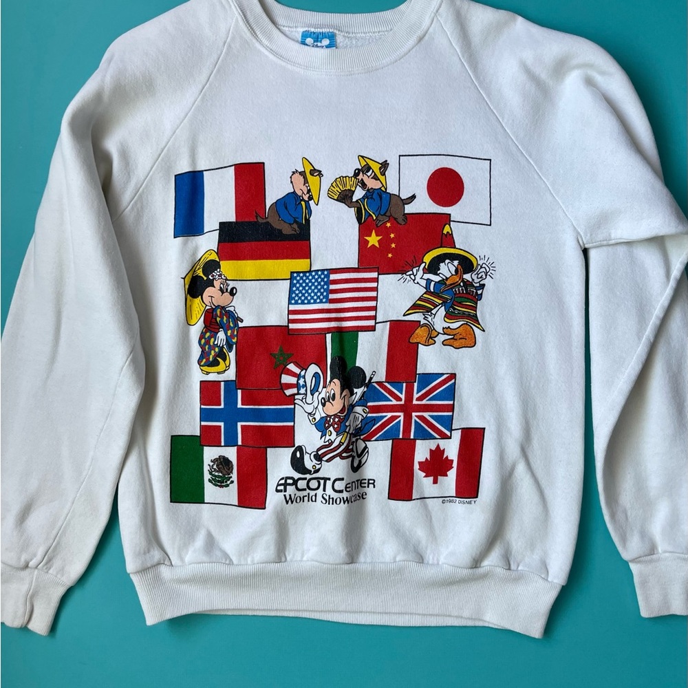 Vintage Disney Parks Crewneck Sweater - Character Epcot graphic